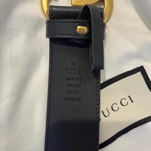 Authentic WIDE LEATHER BELT DOUBLE GG BUCKLE in amazing condition! W/box - Picture 6 of 10